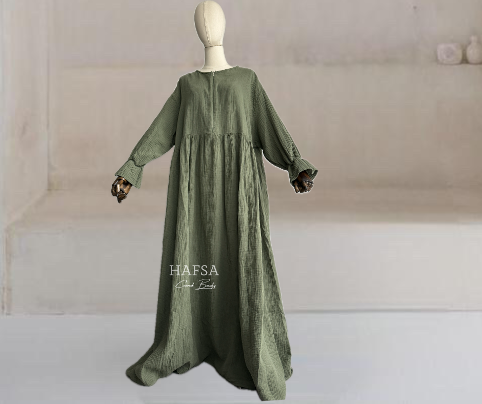 Rüschen Musselin abaya Long
