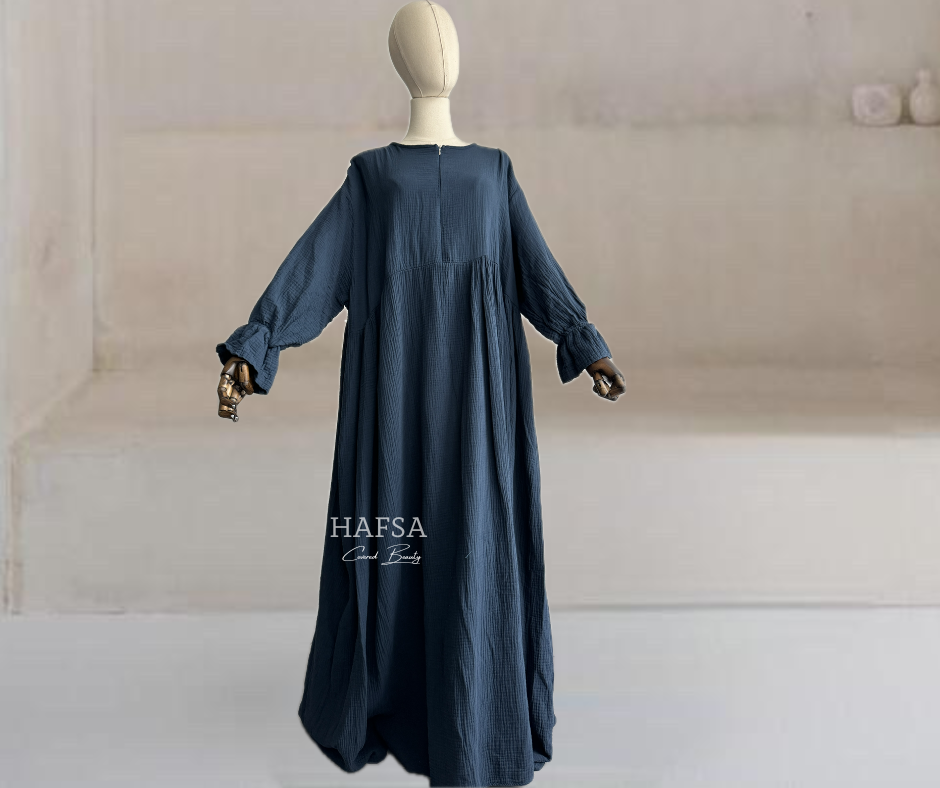 Rüschen Musselin abaya Long