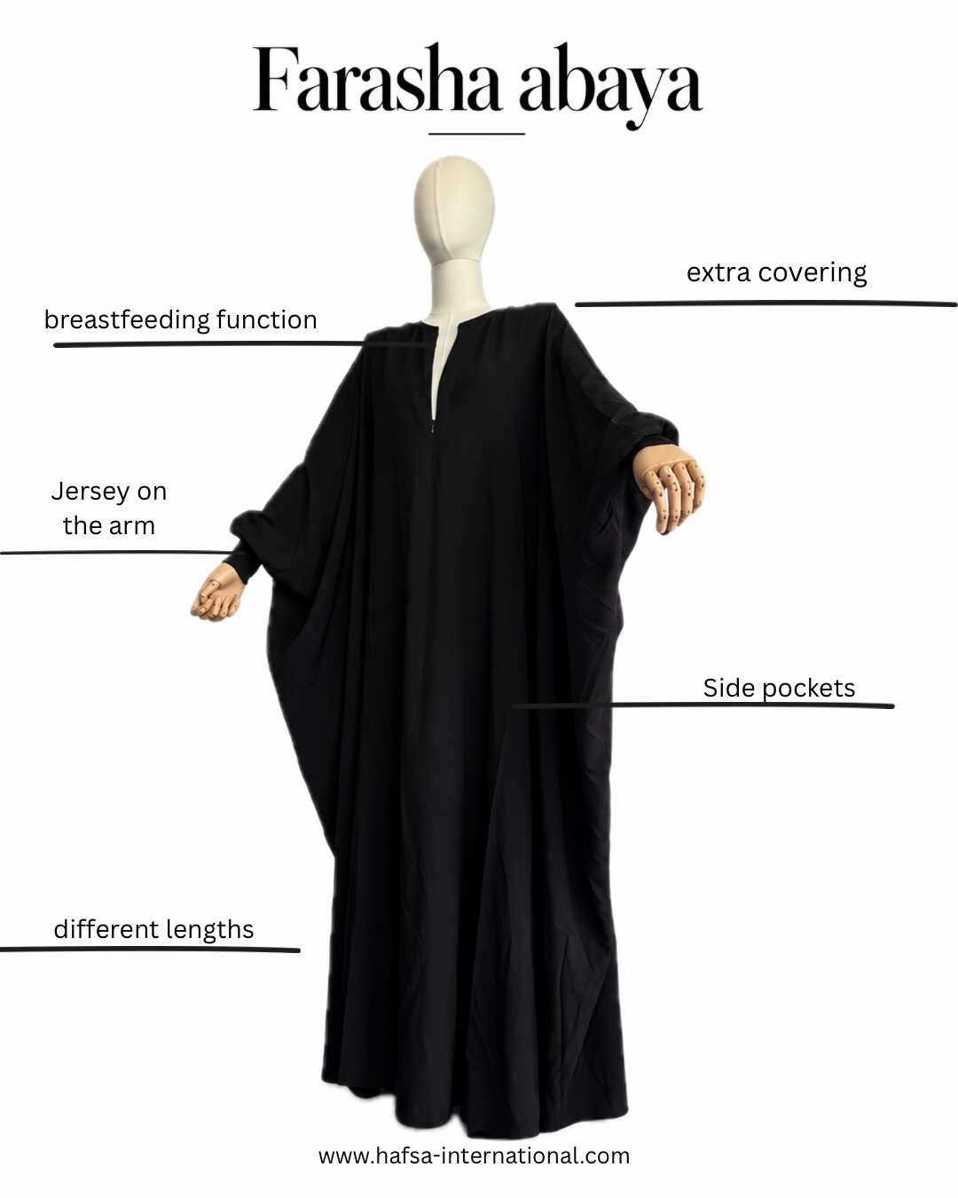 Farasha abaya zipper