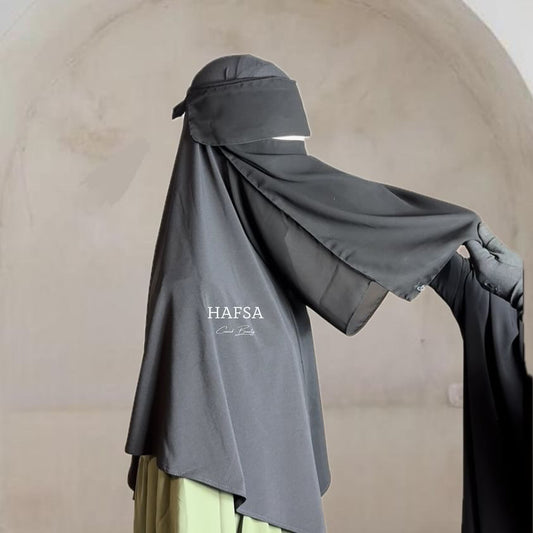 Covered eating Niqab