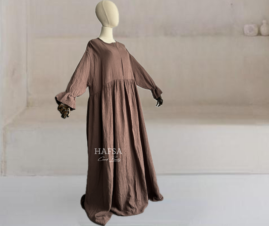 abaya à volants en mousseline