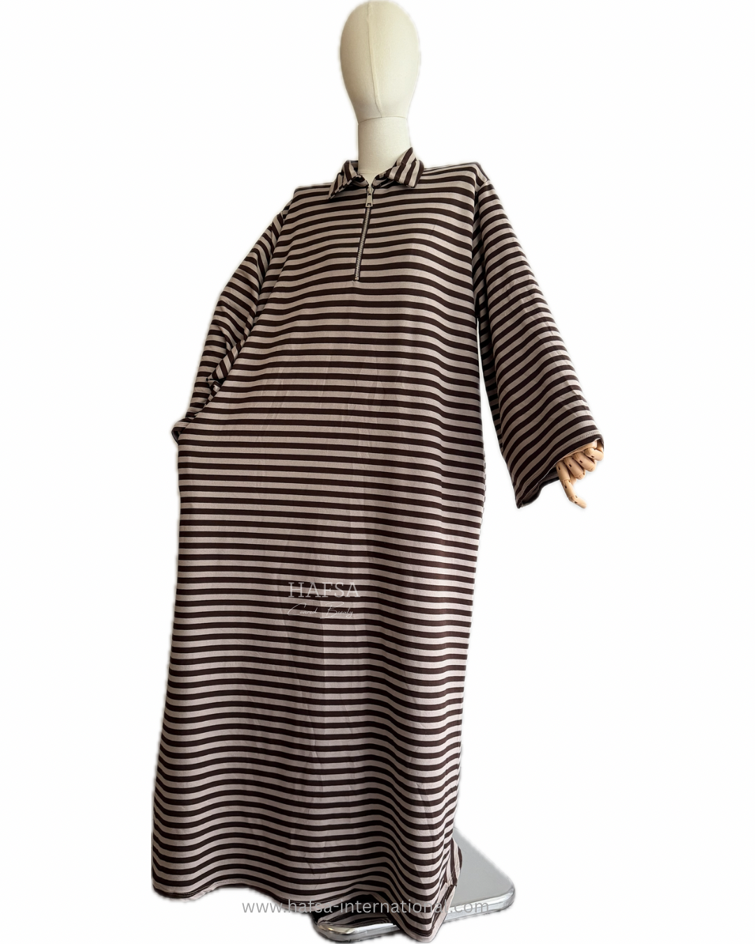 Stripped dress zipp