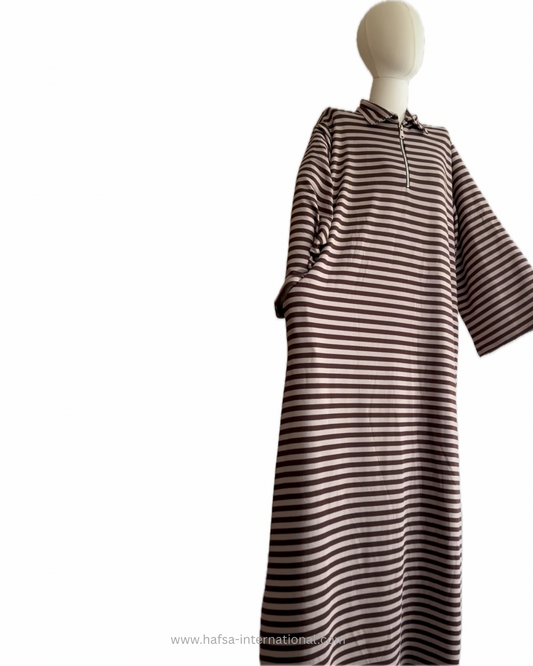 Stripped dress zipp