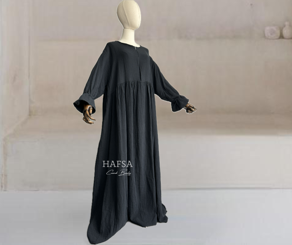 Rüschen Musselin abaya Long